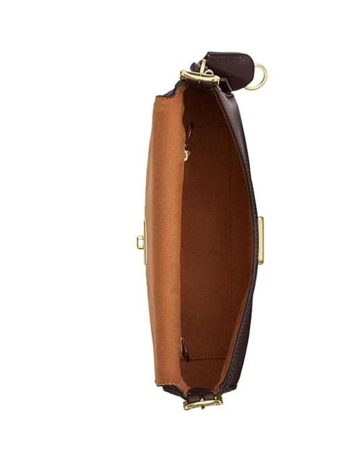 COACH Brown Etta Small Flap Handbag