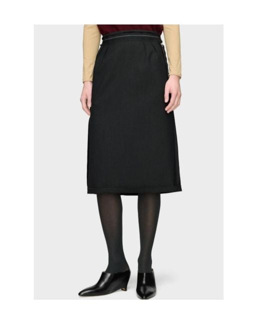 Maison Margiela Black Raw-Edge Midi Skirt