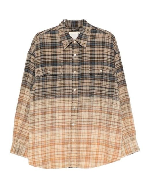R13 Natural Plaid Shirt for men