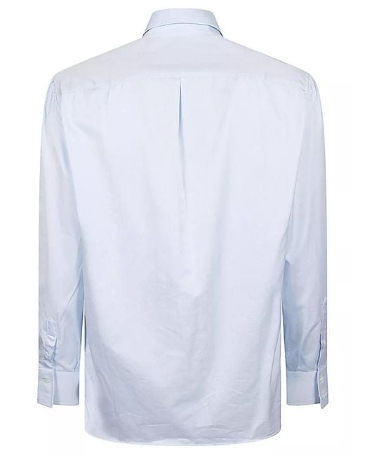 Brunello Cucinelli Blue Long-Sleeved Shirt for men
