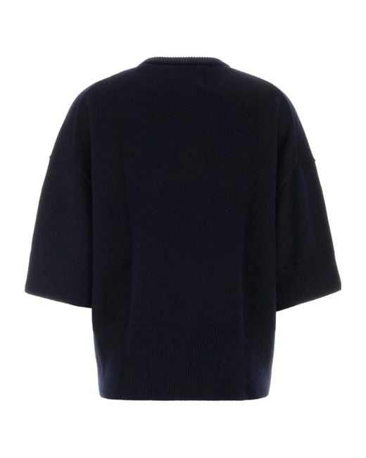 Extreme Cashmere Blue Short-Sleeve Knitted Top