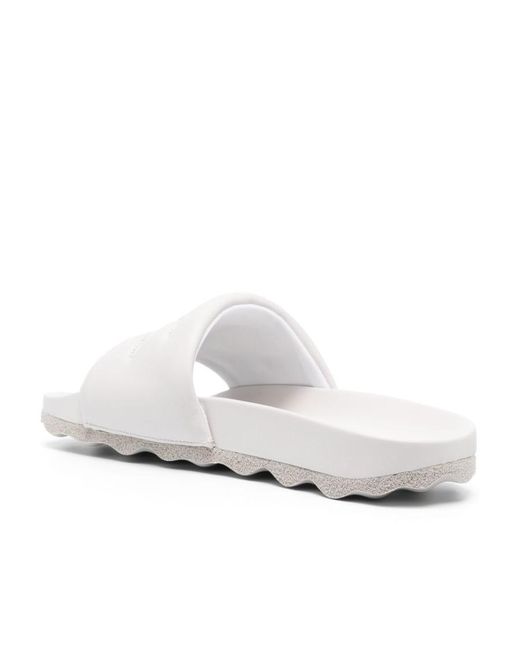Off-White c/o Virgil Abloh White Bookish Sponge Logo-Embroidered Slides for men