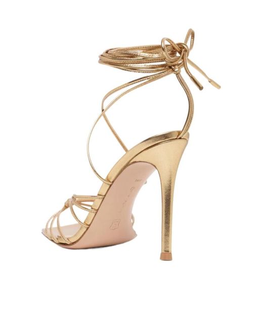 Gianvito Rossi Metallic Square-Toed High-Heeled Sandals