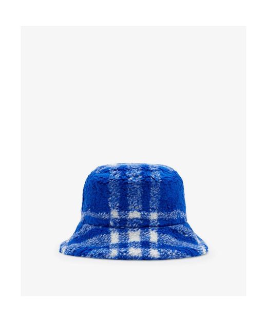 Burberry Black Plaid-Check Pattern Felted Bucket Hat for men