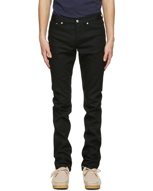 A.P.C. Black Slim Fit Straight-Leg Jeans for men