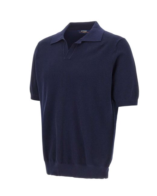 K-Way Blue Pleyr Waffle-Knit T-Shirt for men