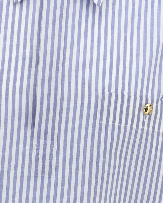 Valentino Blue Striped Button Detailed Shirt for men