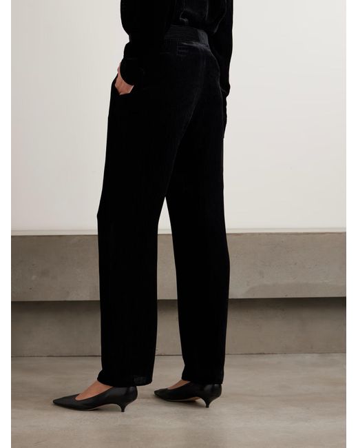 The Row Black Anker Straight Leg Casual Pants