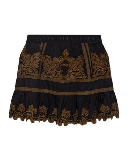 AllSaints Black Katya Skirt