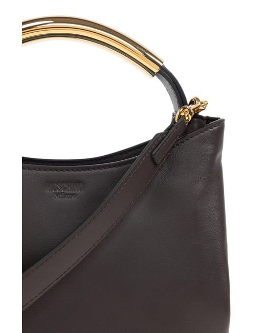Moschino Black Logo Detailed Top Handle Bag