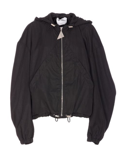 The Attico Black The Zip-Up Hooded Jacket