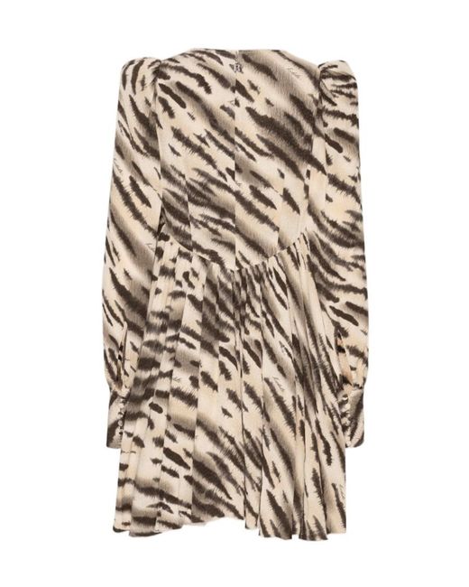 ROTATE BIRGER CHRISTENSEN Natural Long Sleeved Dress
