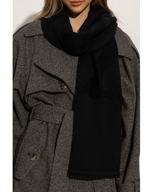 Lanvin Black Logo Scarf