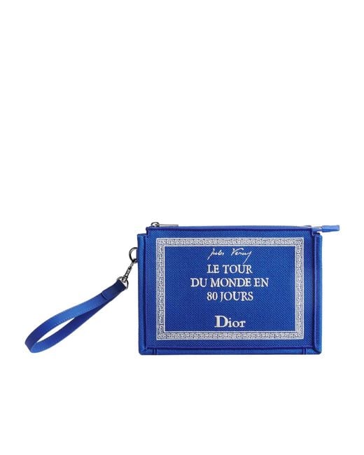 Dior Blue A5 Triangle Pouch for men