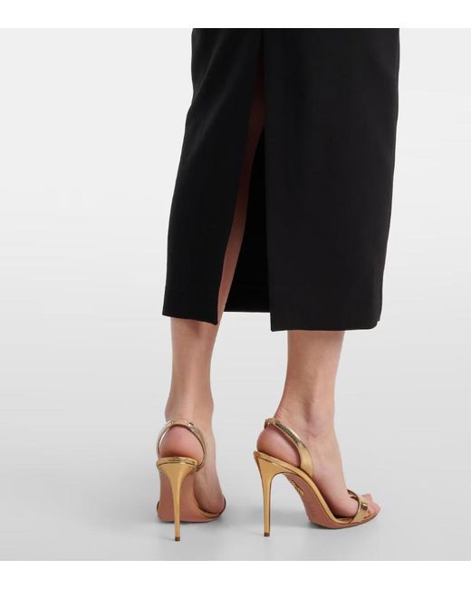 Roland Mouret Black Asymmetric Crepe Midi Dress