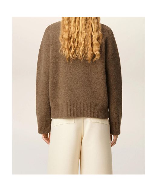 AMI Brown Logo Detailed Knitted Cardigan for men