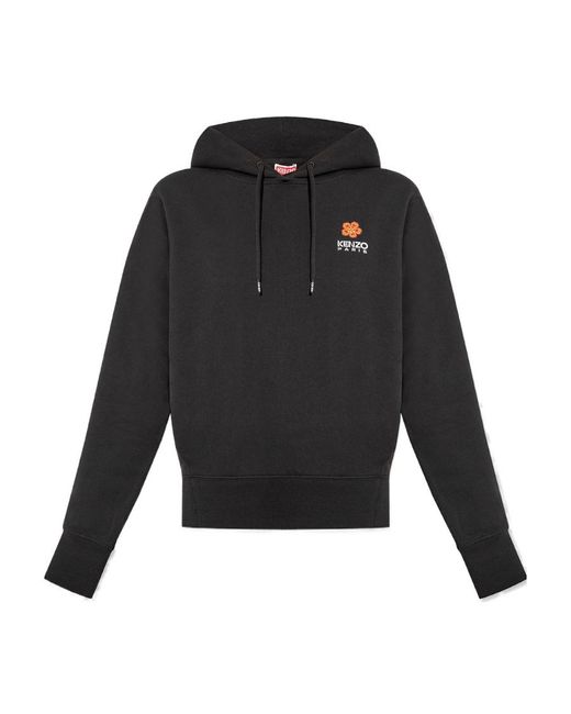 KENZO Black Boke Flower Motif Hoodie