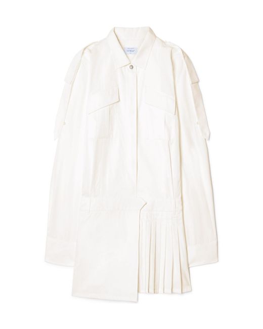 Off-White c/o Virgil Abloh White Savana Poplin Mini Dress