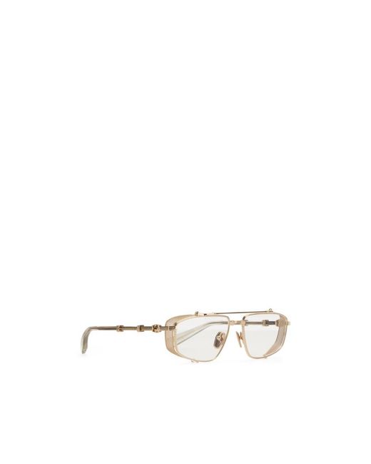 Balmain White Metal Frame Flat Mirror for men