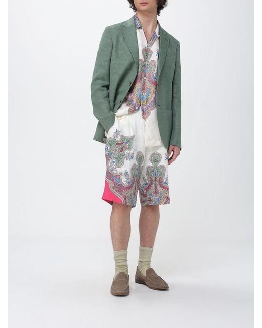 Etro Green Single-Breasted Jacket for men