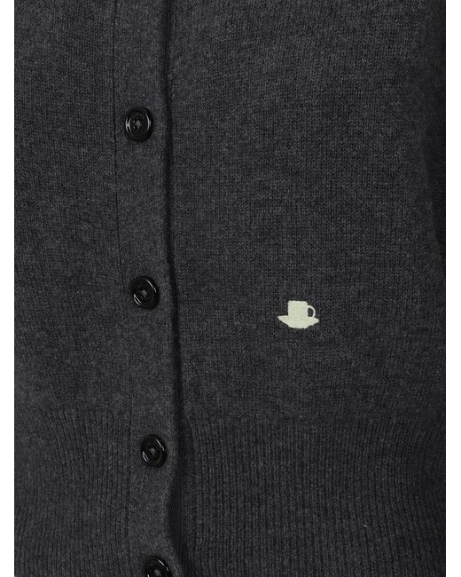 J.W. Anderson Black Jw Anderson Logo-Embroidered Button-Up Cardigan