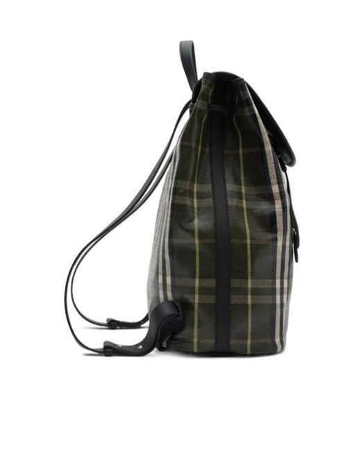 Burberry Black Tartan-Pattern Backpack for men