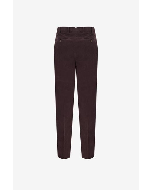 Brunello Cucinelli Purple Casual Pants With Belt Loops for men