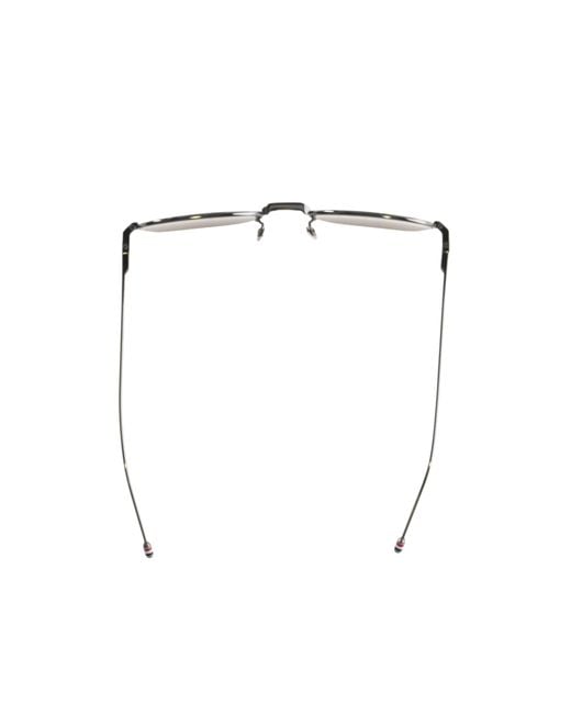 Thom Browne White Eyewear Geometric Frame Sunglasses