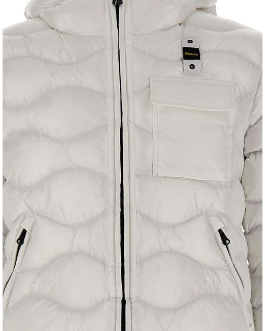 Blauer Usa Gray Blauer Bryant Wave-Quilted Down Jacket for men