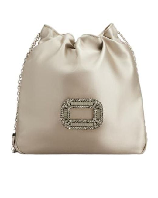 Roger Vivier Natural Pilgrim Embellished Chained Mini Shoulder Bag