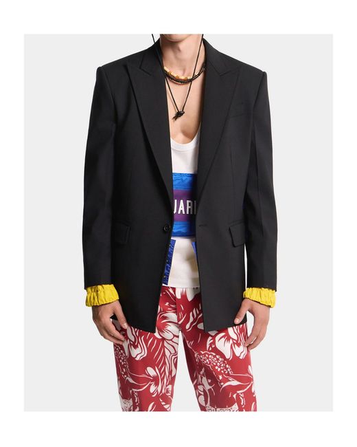 DSquared² Black Single-Vent Tailored Blazer for men