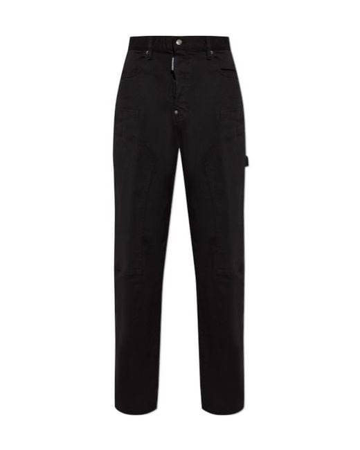 DSquared² Black Straight-Leg Cargo Trousers for men