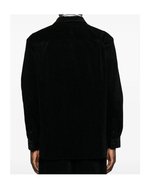 A.P.C. Black Corduroy Chest-Pocket Shirt for men