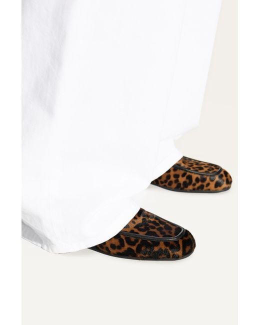 Stuart Weitzman Black Leopard Print Loafers