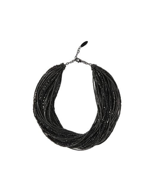 Brunello Cucinelli Black Multi-Layered Necklace