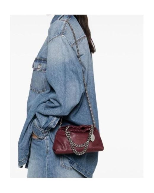 Stella McCartney Purple Mini Falabella Chain-Trimmed Drawstring Tote Bag