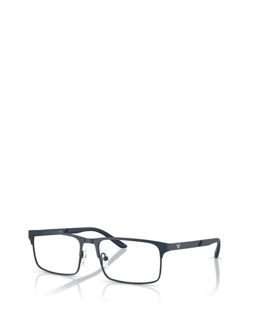 Emporio Armani White Rectangular Frame Glasses for men