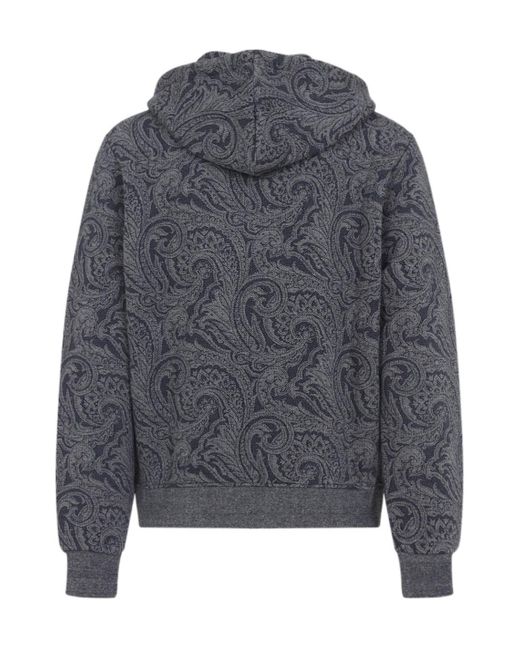 Etro Gray Zipped Hoodie W/ Welt Pockets for men