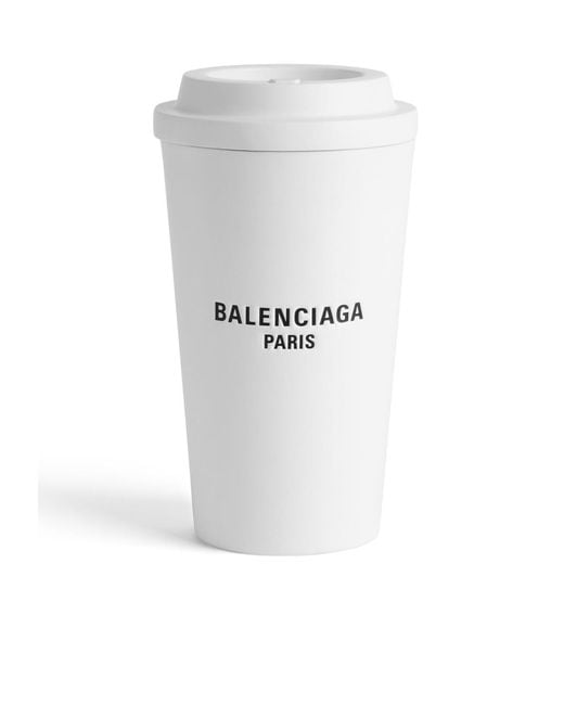 Balenciaga White 9Am Coffee Cup Clutch Bag for men