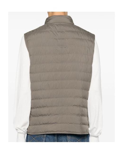 Brunello Cucinelli Gray Quilted Sleeveless Gilet for men