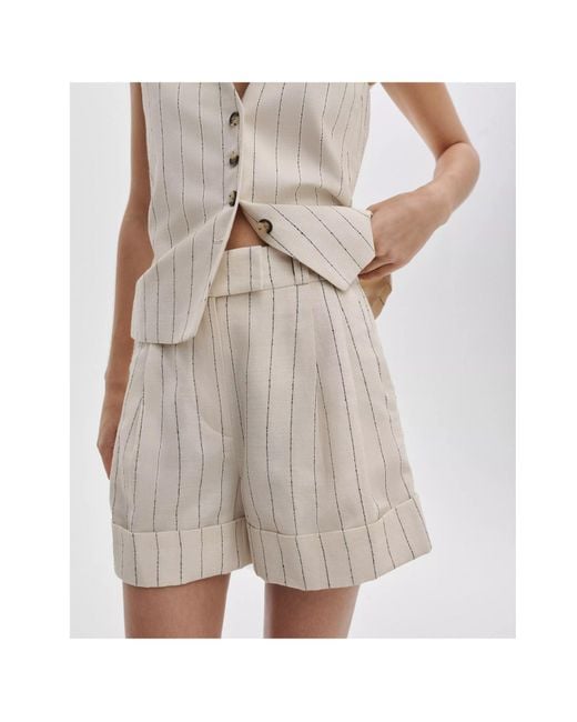 Rag & Bone Natural Neila Striped Shorts