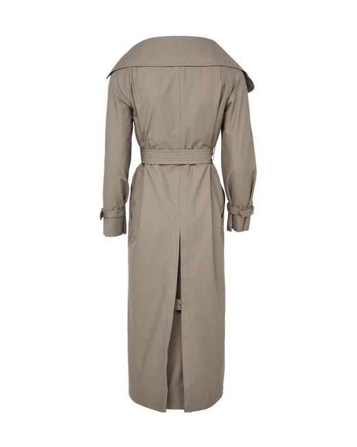 Max Mara Gray Long Belted Trench Coat