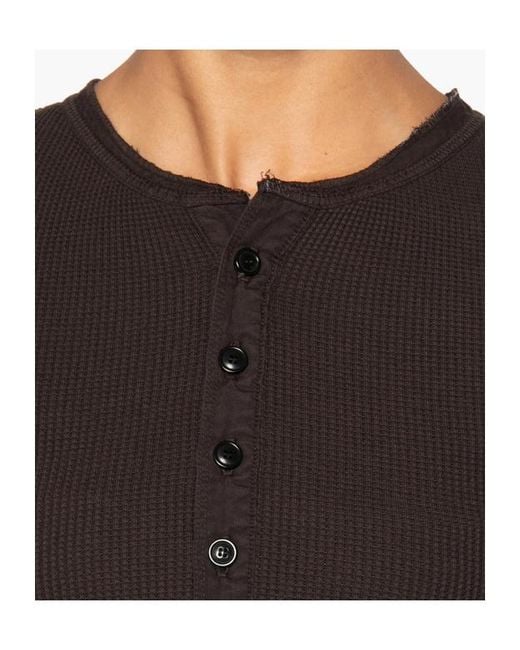 Citizens of Humanity Brown Drea Waffle-Knit Henley Top