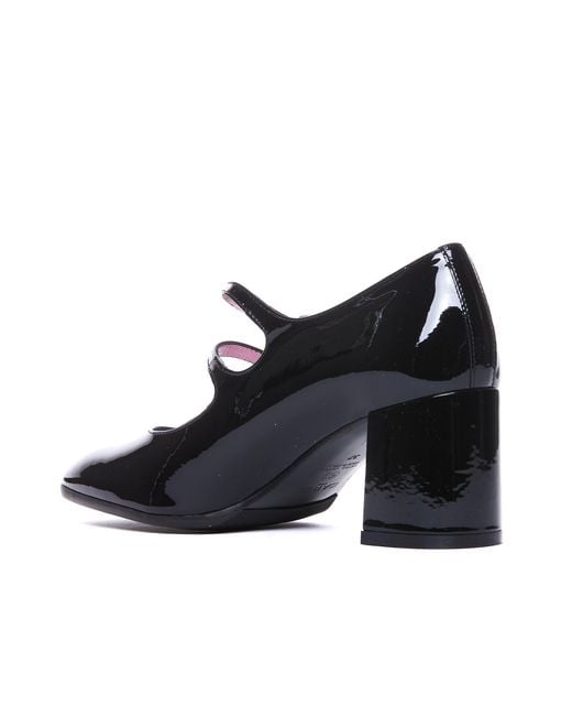 CAREL PARIS Black Alice Buckle-Strap Pumps