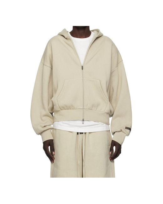 Fear Of God Natural Classic Fit Fleece Zip-Up Hoodie for men