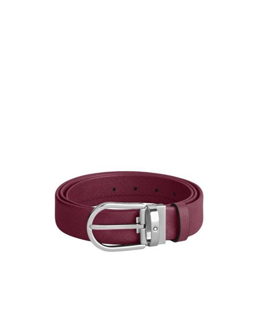 Montblanc Purple Embossed Horseshoe Buckle Belt for men