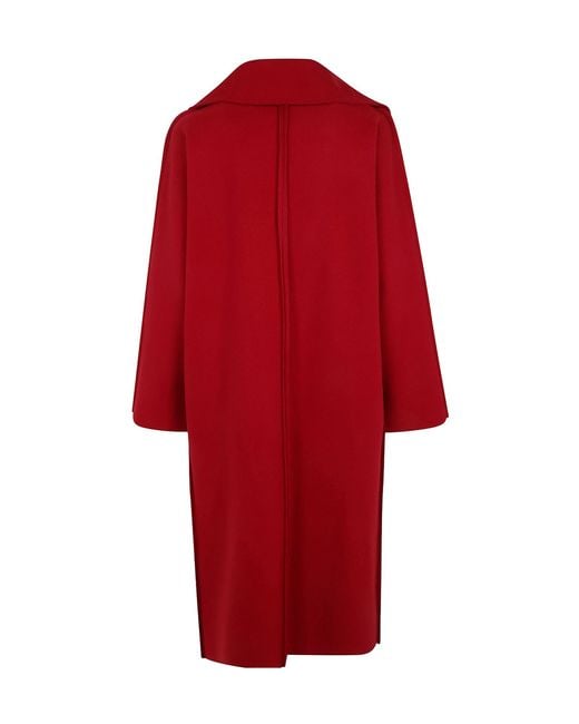 Maria Calderara Red Doublebreasted Coatfelt Coat