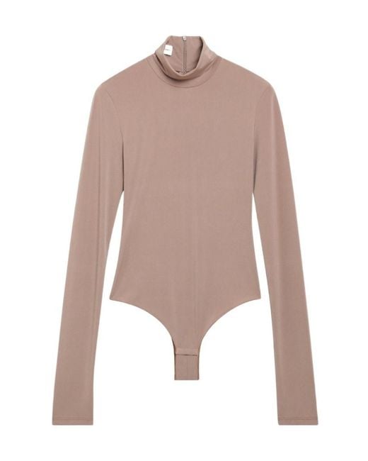ANDAMANE Pink Turtleneck Bodysuit