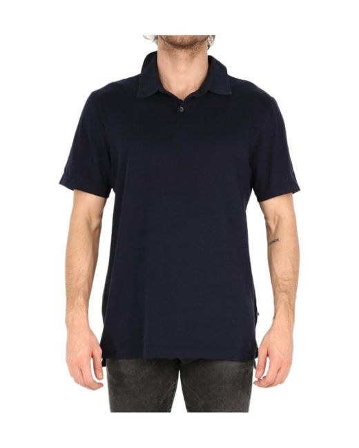 James Perse Black Short-Sleeved Jersey Polo Shirt for men