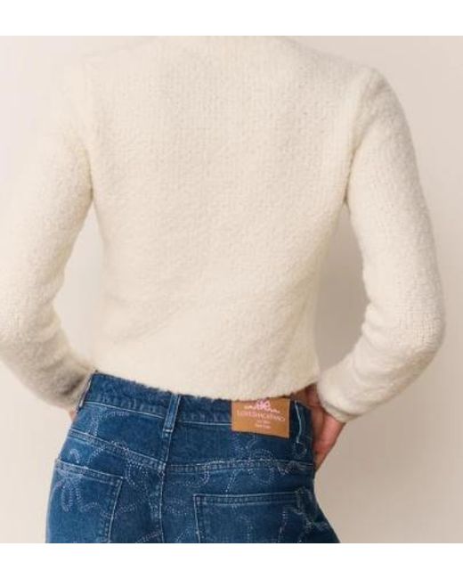 LoveShackFancy White Leocadia Embellished Cardigan